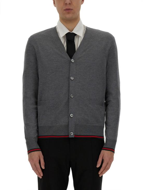  구찌 웹 브이넥 울 가디건 814529 XKEJV1127 Grey