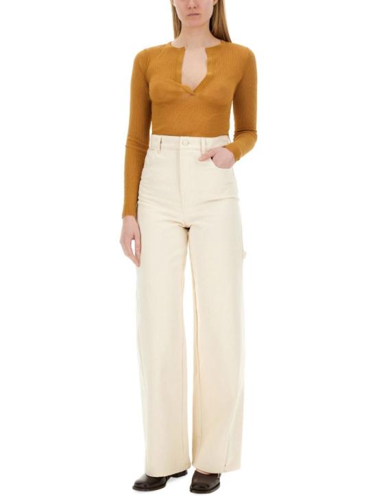  막스마라 시지나 실크 리브 탑 2411361053600 151006 Brown - MAX MARA