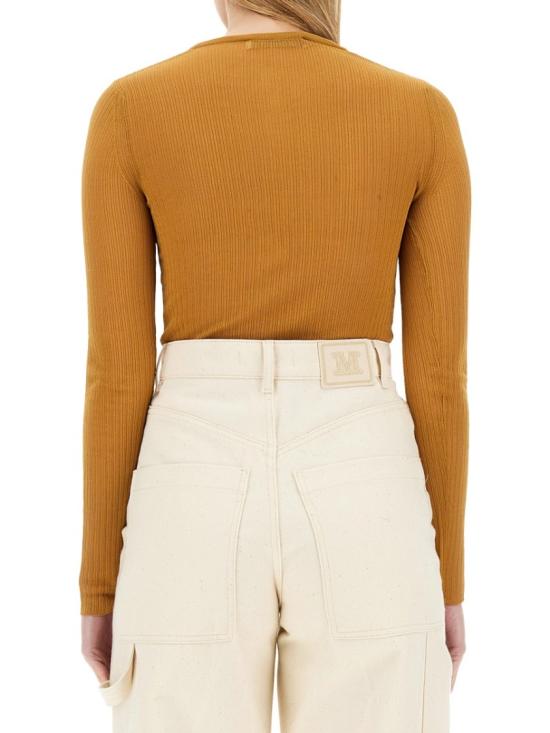  막스마라 시지나 실크 리브 탑 2411361053600 151006 Brown - MAX MARA