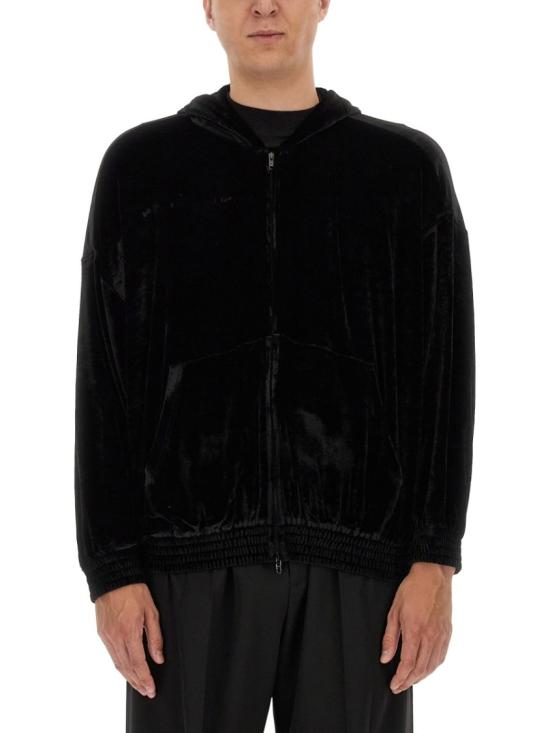  발렌시아가 벨벳 후드 집업 751014 TOVO31000 Black