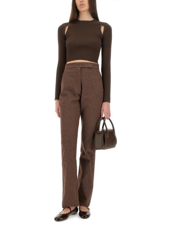 25SS 막스마라 스트레이트 팬츠 2511131013600 742002 Brown - MAX MARA