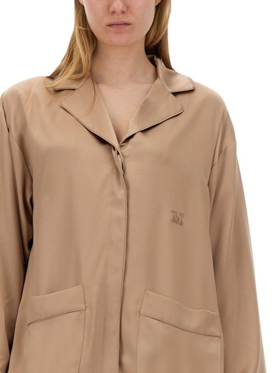  막스마라 피아노포르테 바사이오 실크 파자마 셔츠 2411191014600 214012 Brown - MAX MARA