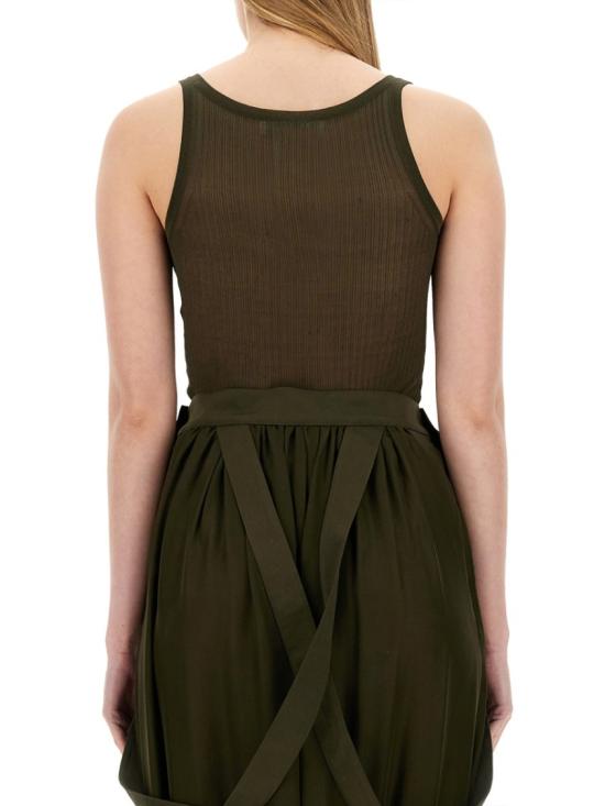  막스마라 바리스타 실크 리브 탱크탑 2411361043600 151005 Green - MAX MARA