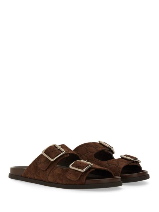  구찌 GG 스웨이드 슬라이드 샌들 816380 AADUO2256 Brown - GUCCI