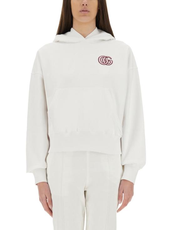  구찌 엠브로이디드 코튼 저지 후드 티셔츠 787274 XJG469692 White