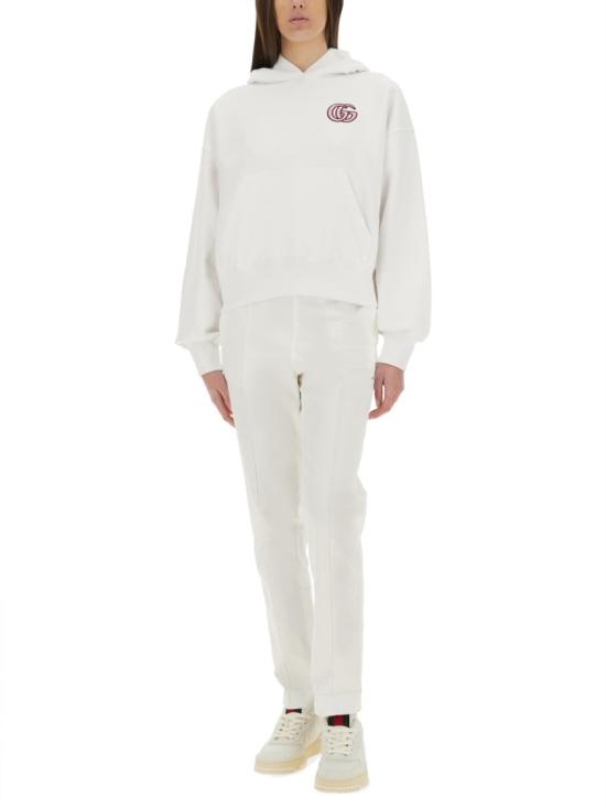  구찌 엠브로이디드 코튼 저지 후드 티셔츠 787274 XJG469692 White - GUCCI