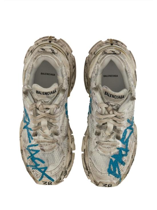  발렌시아가 러너 그래피티 스니커즈 772767 W3RBQ9040 White - BALENCIAGA