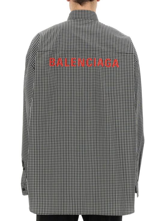  발렌시아가 체크 오버사이즈 셔츠 725377 TLM111070 Black - BALENCIAGA