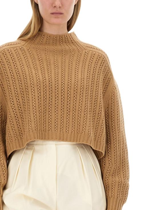  막스마라 후데이아크롭 스웨터 2421366021600 037004 Brown - MAX MARA