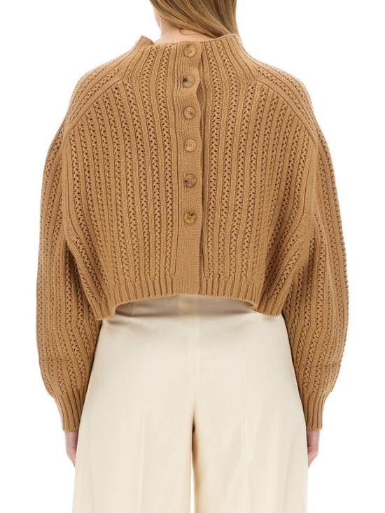  막스마라 후데이아크롭 스웨터 2421366021600 037004 Brown - MAX MARA