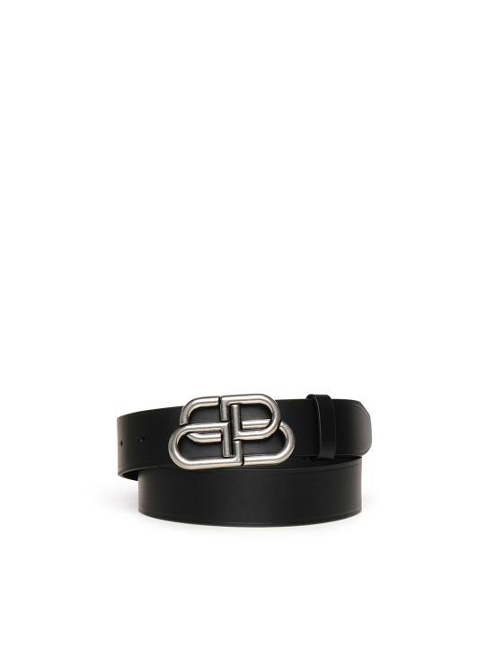 26SS 발렌시아가 가죽 벨트 570370 1CH0B1000 BLACK