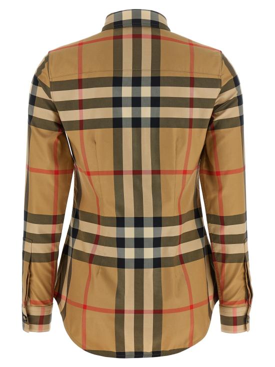 26FW 버버리 슬림핏 체크 코튼 셔츠 8111856ARCHIVEBEIGEIPCHK - BURBERRY