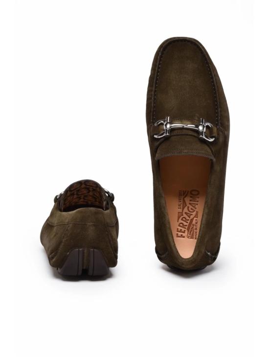  살바토레 페라가모 로퍼 파리지 에코 스웨이드  - 그린 - SALVATORE FERRAGAMO