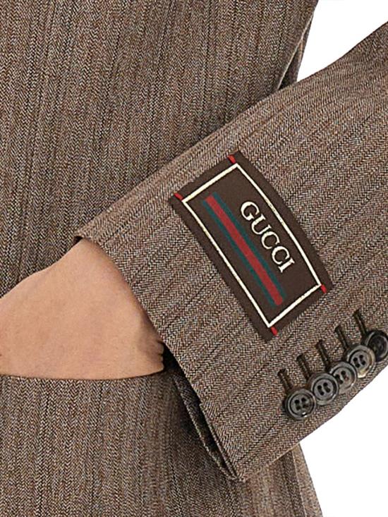  구찌 헤링본 울 더블 자켓 703283 ZACZE2255 Brown - GUCCI