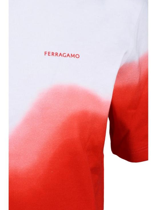 25SS 살바토레 페라가모 반팔 티셔츠 그라데이션 코튼 티셔츠 - SALVATORE FERRAGAMO