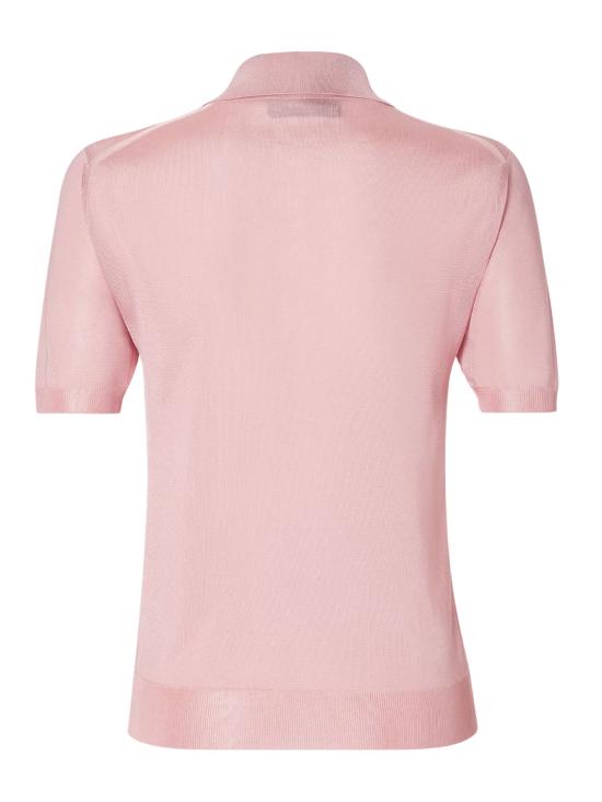 26SS 펜디 샤이니 비스코스 폴로 셔츠 FZXE82 AW4V F1W0S LIGHT PINK DOM - FENDI