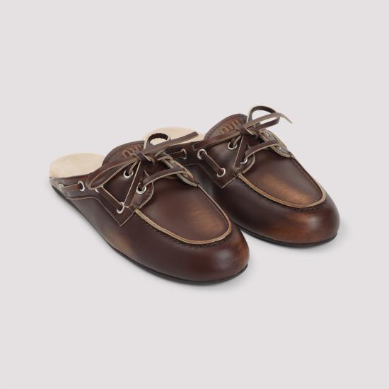 26FW 미우미우 빈티지 스웨이드 덱 뮬 5D455EF0053F33 F0038 BROWN - MIU MIU