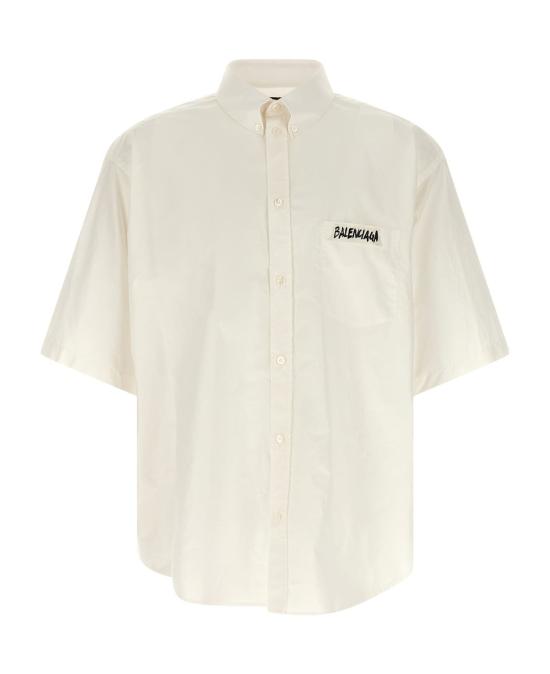 26SS 발렌시아가 마스킹 테이프 라지 핏 롱 슬리브 셔츠 857810TRM289000 WHITE