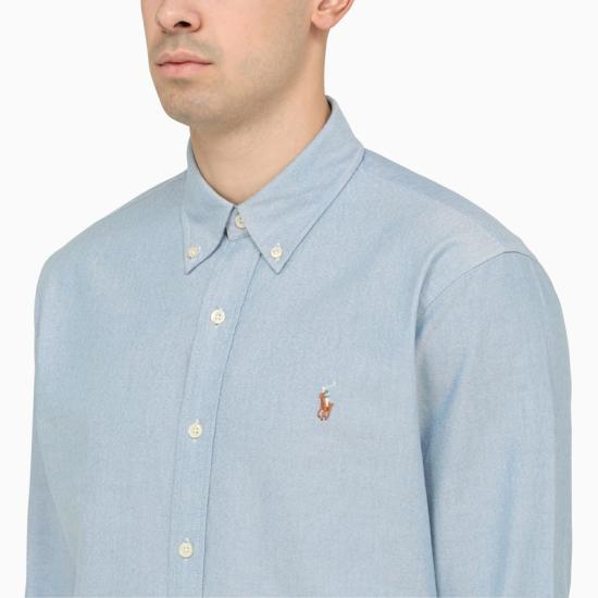 26FW 폴로 랄프로렌 컬러 포니 자수 커스텀 핏 버튼 다운 셔츠 710792041002CO BL LIGHT BLUE - POLO RALPH LAUREN