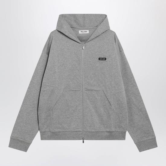 26FW 미우미우 후드 티셔츠 MJLA63OOO192D F0031 GREY