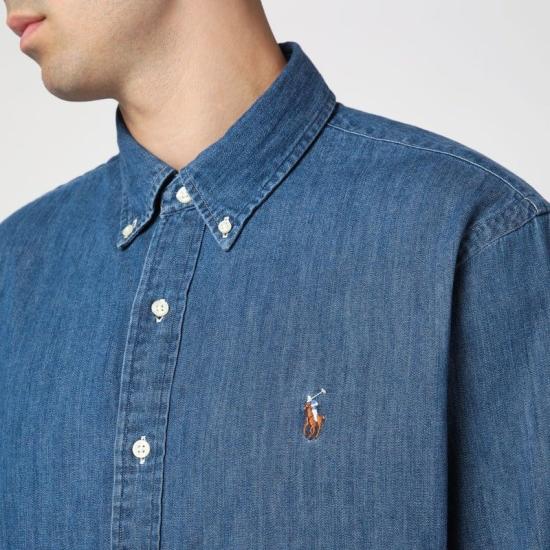 26FW 폴로 랄프로렌 포니로고 자수 데님 셔츠 710792043001CO DE BLUE - POLO RALPH LAUREN