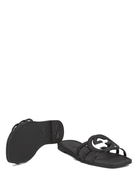 26FW 구찌 인터로킹 G 슬라이드 샌들 780307J87001000 BLACK - GUCCI