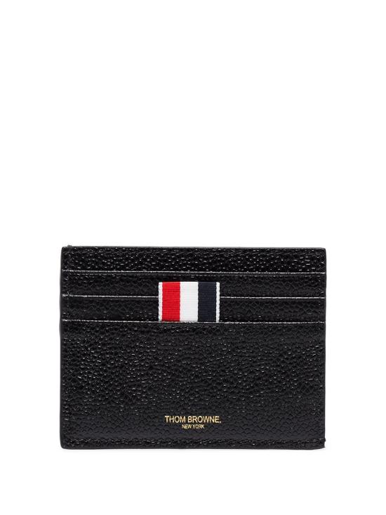26FW 톰브라운 페블 그레인 레더 스트라이프 노트 카드 홀더 MAW031L00198001 NERO - THOM BROWNE
