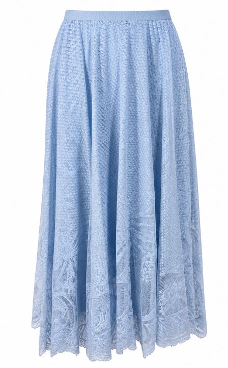 26SS 파비아나 필리피 레이스 서클 스커트 GND276F850M2175156 AZZURRO CIELO
