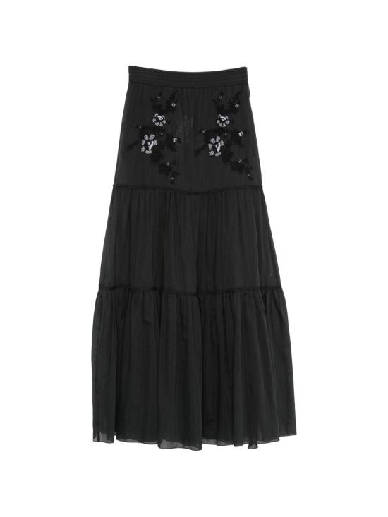26SS 에르마노 설비노 롱 스커트 D484O608XYRR4820 NERO