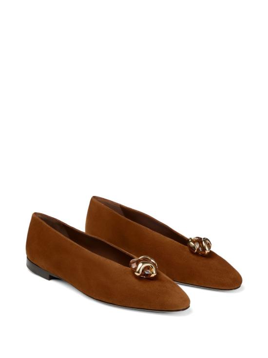 26FW 지미추 플랫 슈즈 MARGOTFLATBSBTANAMBER LEATHER BROWN - JIMMY CHOO