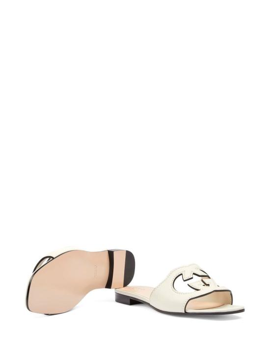 26FW 구찌 인터로킹 G 컷아웃 슬라이드 샌들 694451US0009022 WHITE - GUCCI