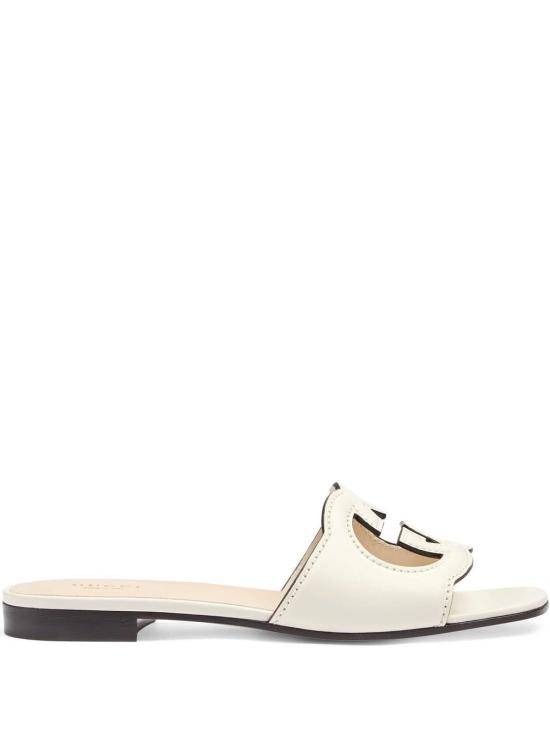 26FW 구찌 인터로킹 G 컷아웃 슬라이드 샌들 694451US0009022 WHITE