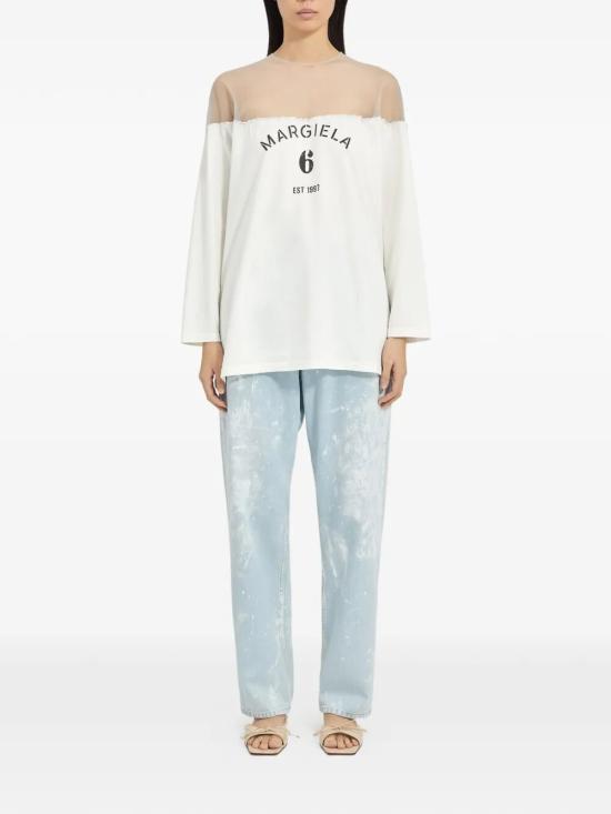 26SS MM6 메종마르지엘라 반팔 티셔츠 S62GD0213M20108101 BIANCO - MM6 MAISON MARGIELA