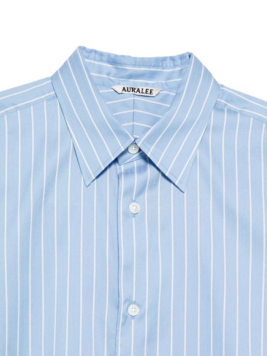 26SS 오라리 긴팔 셔츠 A26SS01CS SAX BLUE STRIPE DOM - AURALEE