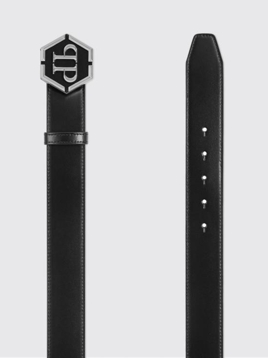 26SS 필립 플레인 가죽 벨트 FADAMAL0062PLE010N 0291 Black - PHILIPP PLEIN