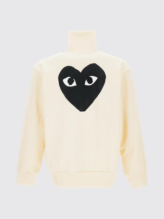 26SS 꼼데가르송 블랙 하트 와펜 트랙 자켓 AXT256 IVORY White - COMME DES GARCONS