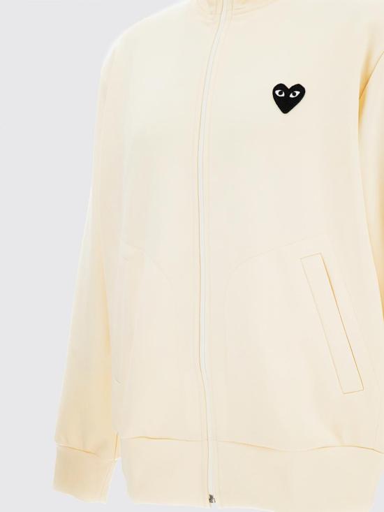 26SS 꼼데가르송 블랙 하트 와펜 트랙 자켓 AXT256 IVORY White - COMME DES GARCONS