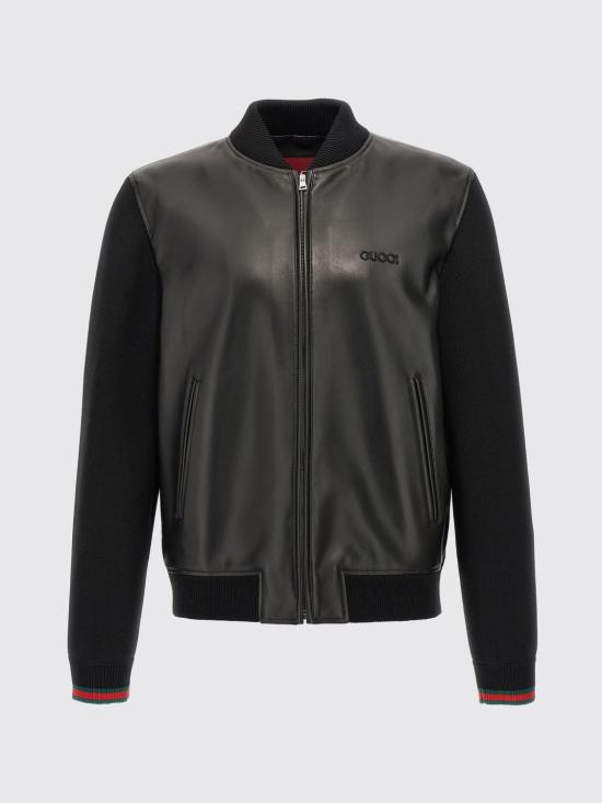 26SS 구찌 나파 레더 니트 봄버 자켓 793181XNA29 1060 Black - GUCCI