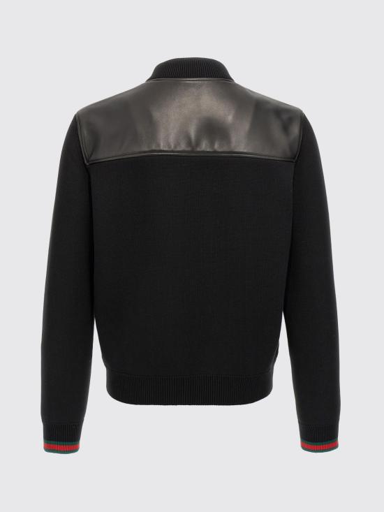 26SS 구찌 나파 레더 니트 봄버 자켓 793181XNA29 1060 Black - GUCCI