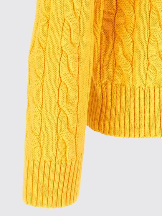 26SS 폴로 랄프로렌 로고 자수 케이블 니트 스웨터 710775885 533 Yellow - POLO RALPH LAUREN