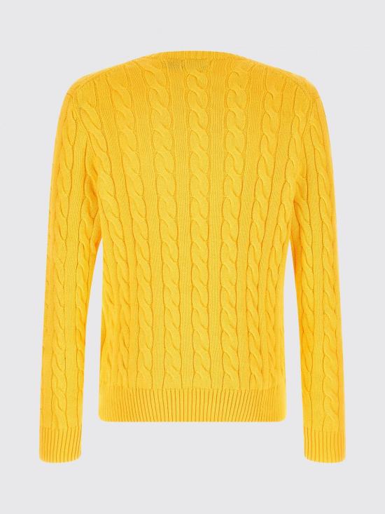26SS 폴로 랄프로렌 로고 자수 케이블 니트 스웨터 710775885 533 Yellow - POLO RALPH LAUREN