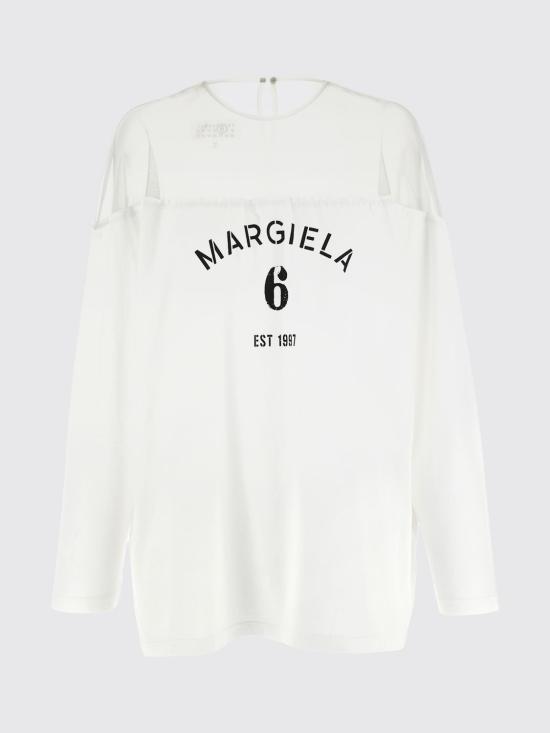26SS MM6 메종마르지엘라 긴팔 티셔츠 S62GD0213M20108 101 White - MM6 MAISON MARGIELA