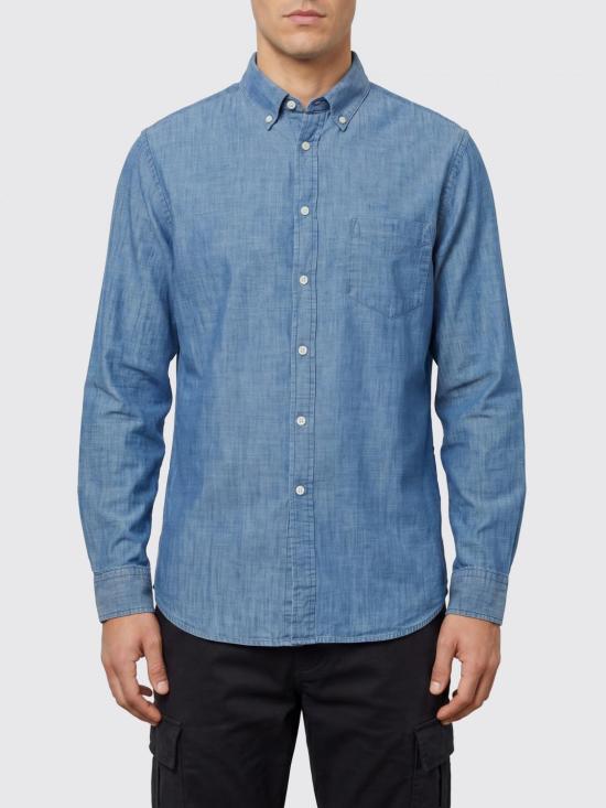 26SS 포르투기스플란넬 데님 셔츠 CHAMBRAY UNICA Gnawed Blue