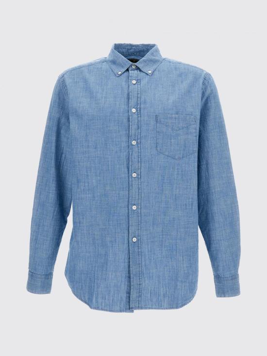 26SS 포르투기스플란넬 데님 셔츠 CHAMBRAY UNICA Gnawed Blue - PORTUGUESE FLANNEL