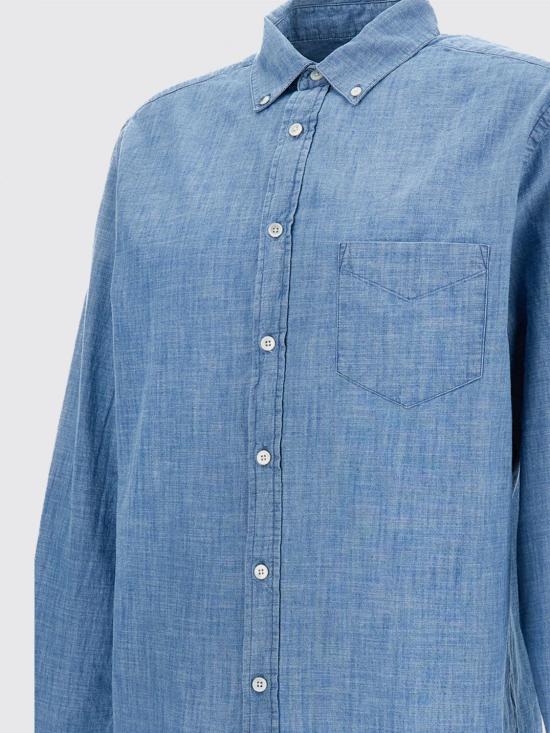 26SS 포르투기스플란넬 데님 셔츠 CHAMBRAY UNICA Gnawed Blue - PORTUGUESE FLANNEL