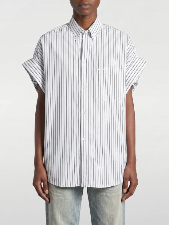 26SS 발렌시아가 턱드 슬리브 셔츠 857833TTM33 9086 White