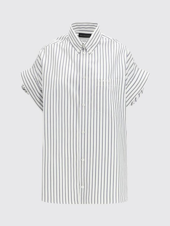 26SS 발렌시아가 턱드 슬리브 셔츠 857833TTM33 9086 White - BALENCIAGA