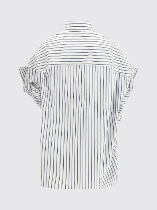 26SS 발렌시아가 턱드 슬리브 셔츠 857833TTM33 9086 White - BALENCIAGA