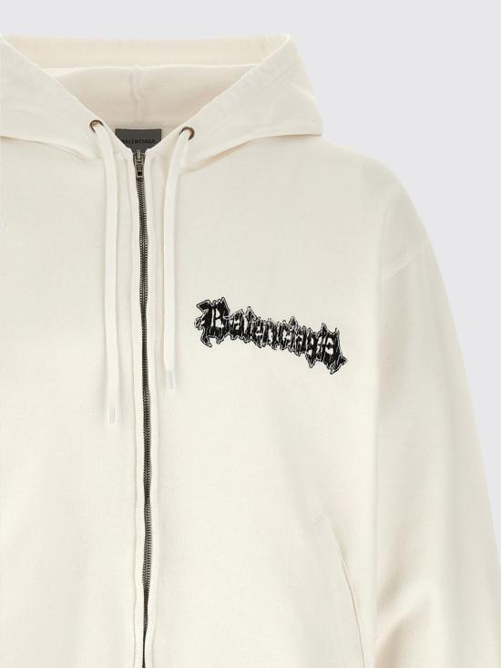 26SS 발렌시아가 후드 티셔츠 850338TUVD9 9000 White - BALENCIAGA