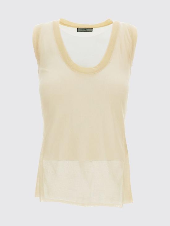26SS 두라찌 민소매 티셔츠 SS26K01 FL0056GR03 Beige - DURAZZI